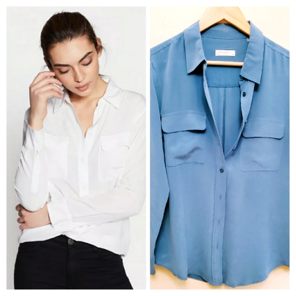 Equipment Tops - Equimpent SLIM SIGNATURE SILK SHIRT
Orion Blue M